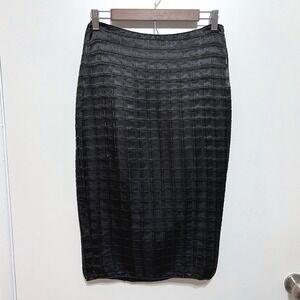 Leith Womens Black Textured Grid Pencil Skirt Size XS